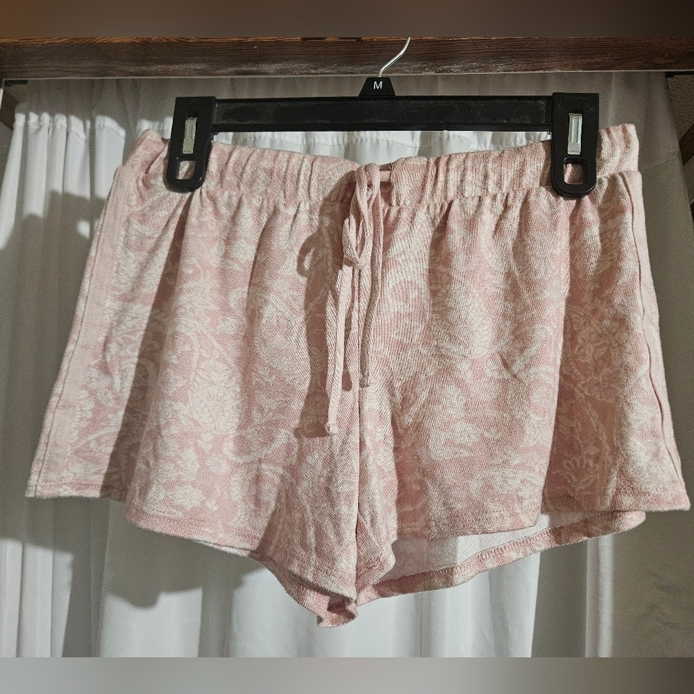 Lucky Brand Shorts Womens Pink Paisley Print Pullon Drawstring!